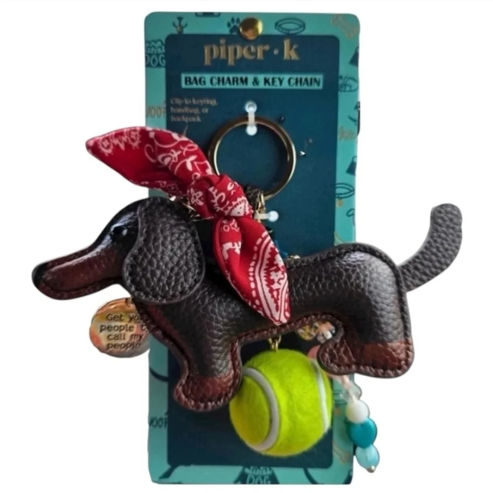 🐶▪️PIPER K▪️ Dachshund Doxie Dog Bag Charm Key Chain